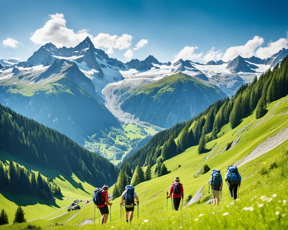 wandelen in de Zwitserse Alpen