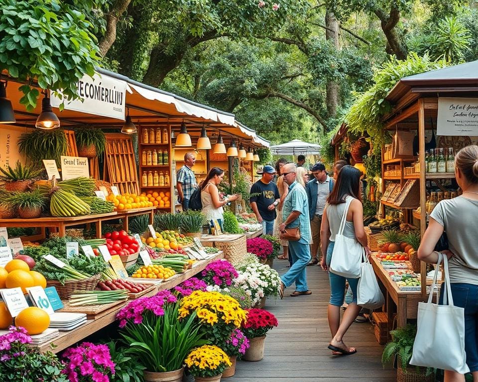 Bezoek een eco-markt met duurzame lifestyle producten