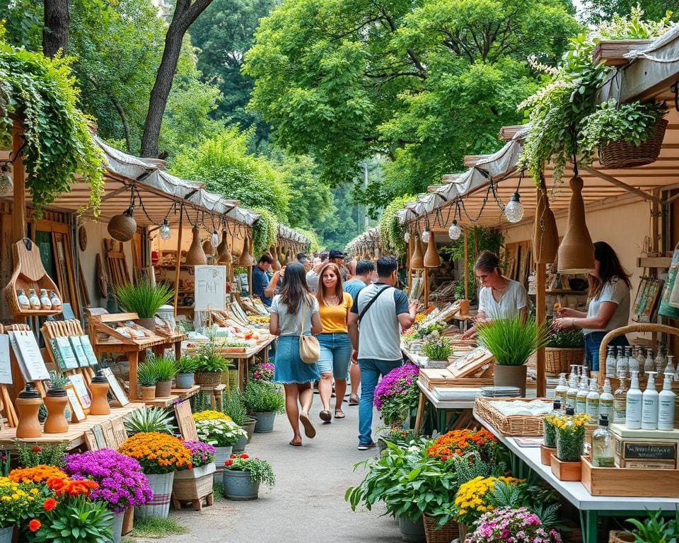 Bezoek een eco-markt met duurzame lifestyle producten