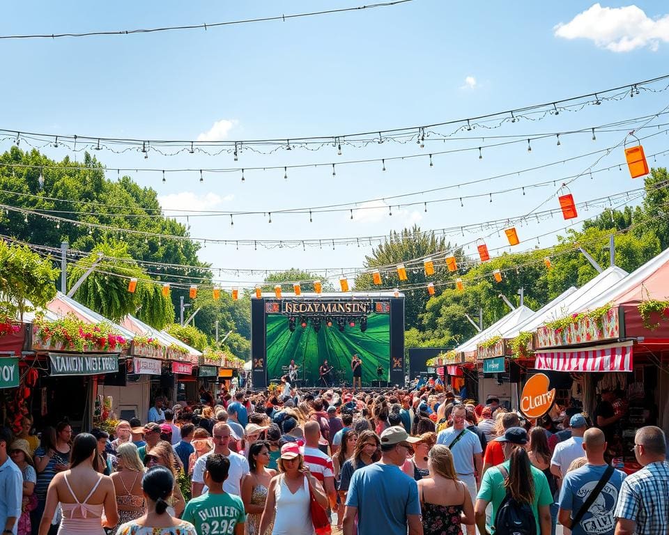 Bezoek een zomerfestival met optredens en marktkramen