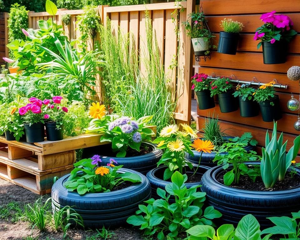 Tuinieren op een budget en hergebruik materialen voor tuininrichting