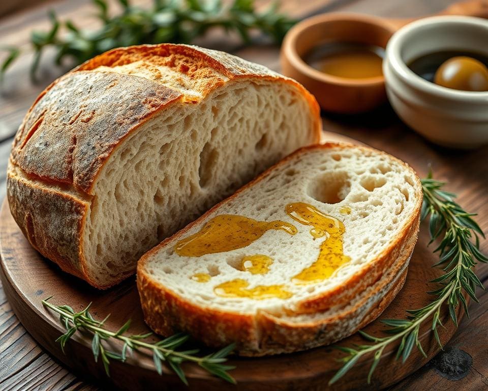 Ambachtelijk zuurdesemstokbrood met olijfolie