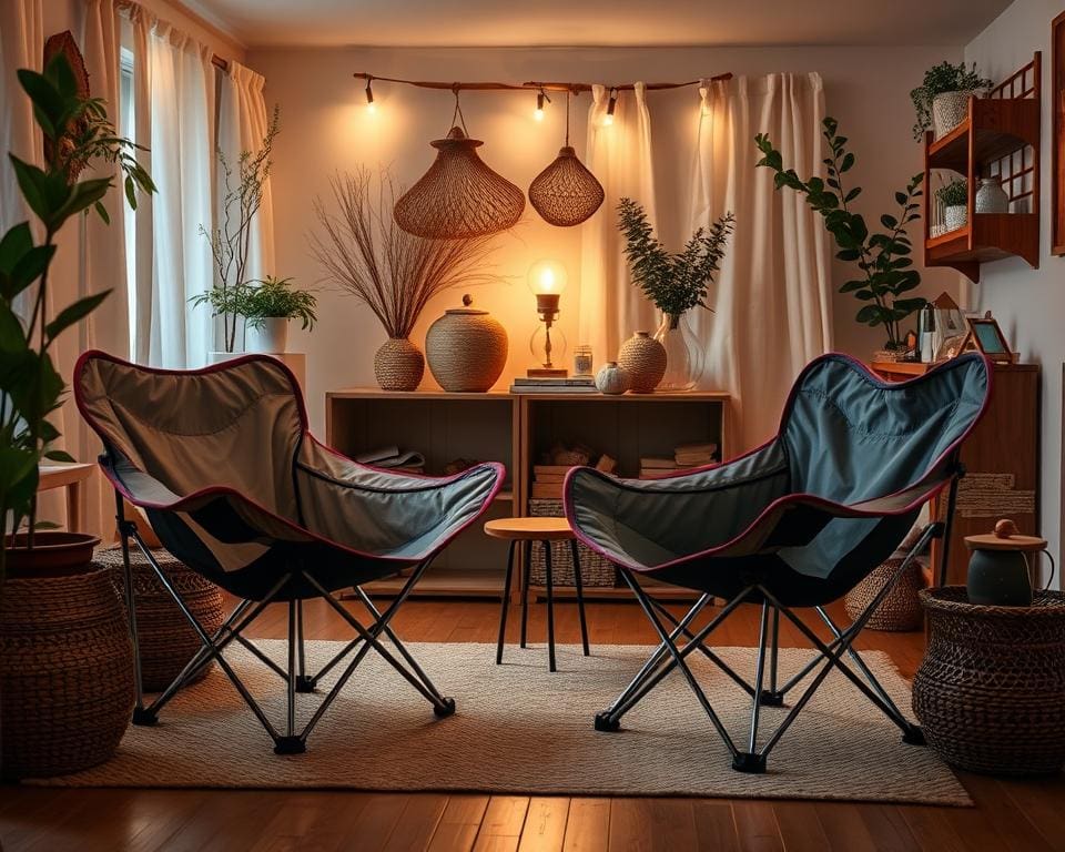 Lichte campingstoelen voor binnen