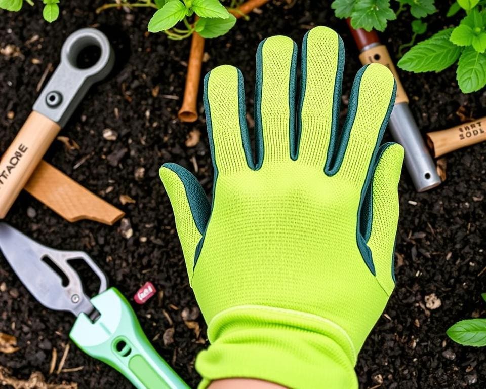 Tuinwerkhandschoenen met verstevigde vingers voor grip