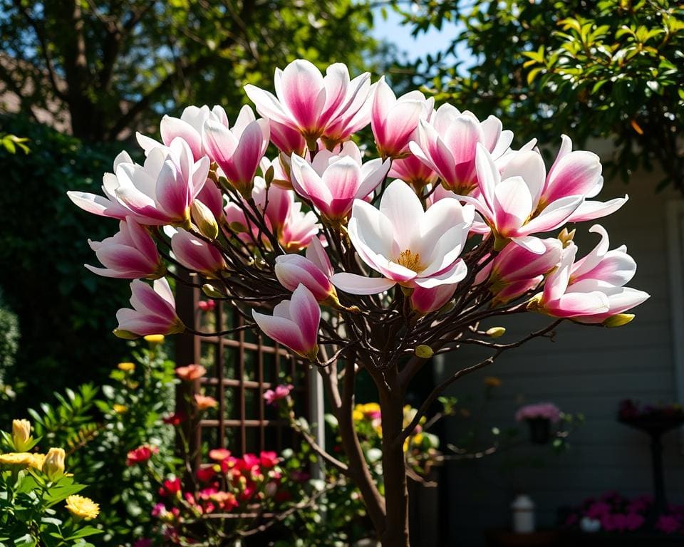 Wat maakt de magnolia geschikt voor kleine tuinen?