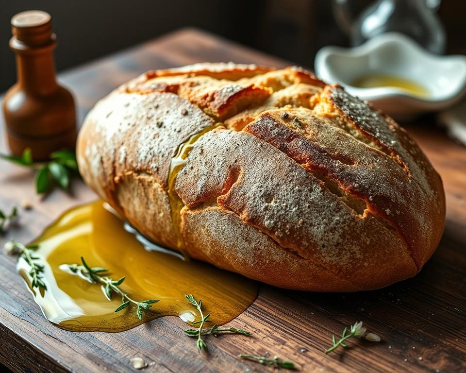 ambachtelijk zuurdesemstokbrood met olijfolie