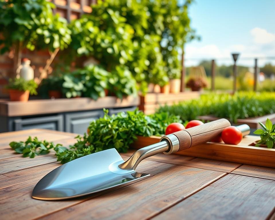 multifunctionele schep in de keuken en tuin