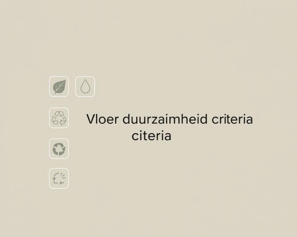 vloer duurzaamheid criteria