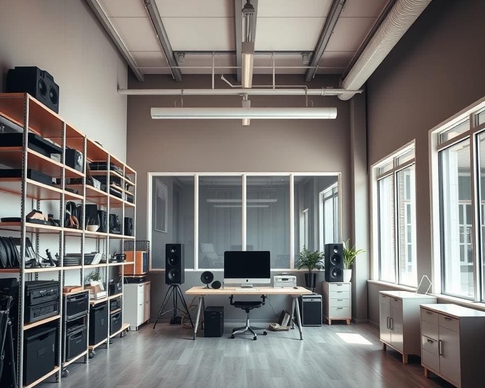 Efficiënte opbergruimte studio