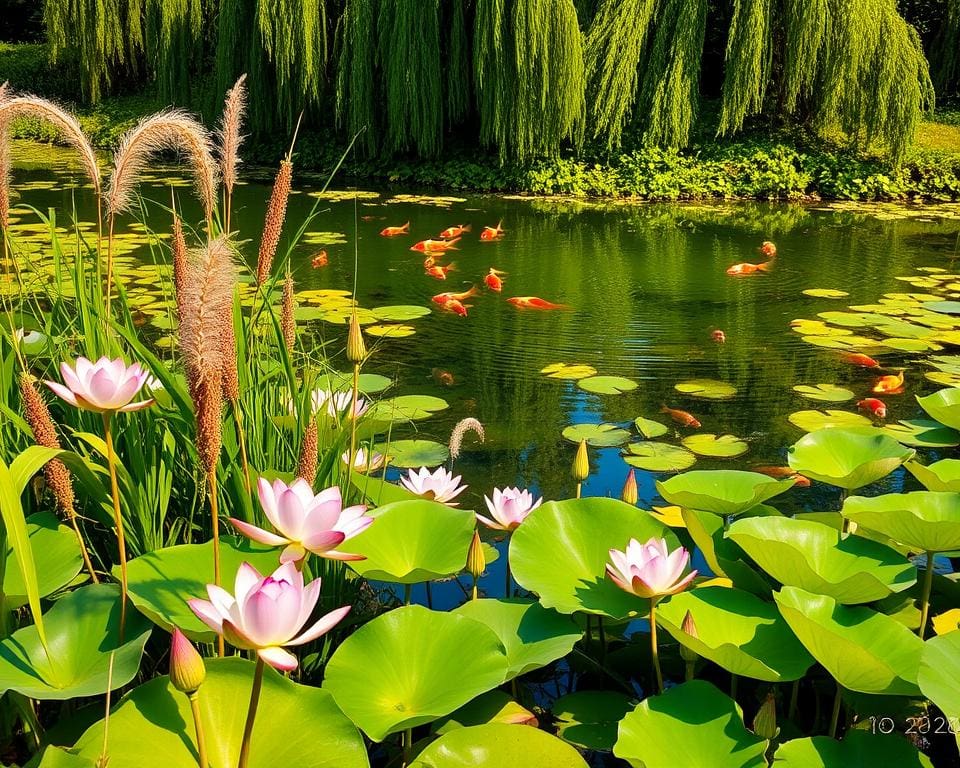 Vijverplanten in de zomer