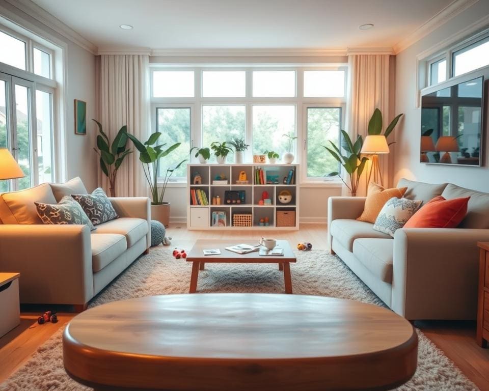 Wat zijn handige tips voor een kindvriendelijke woonkamer?