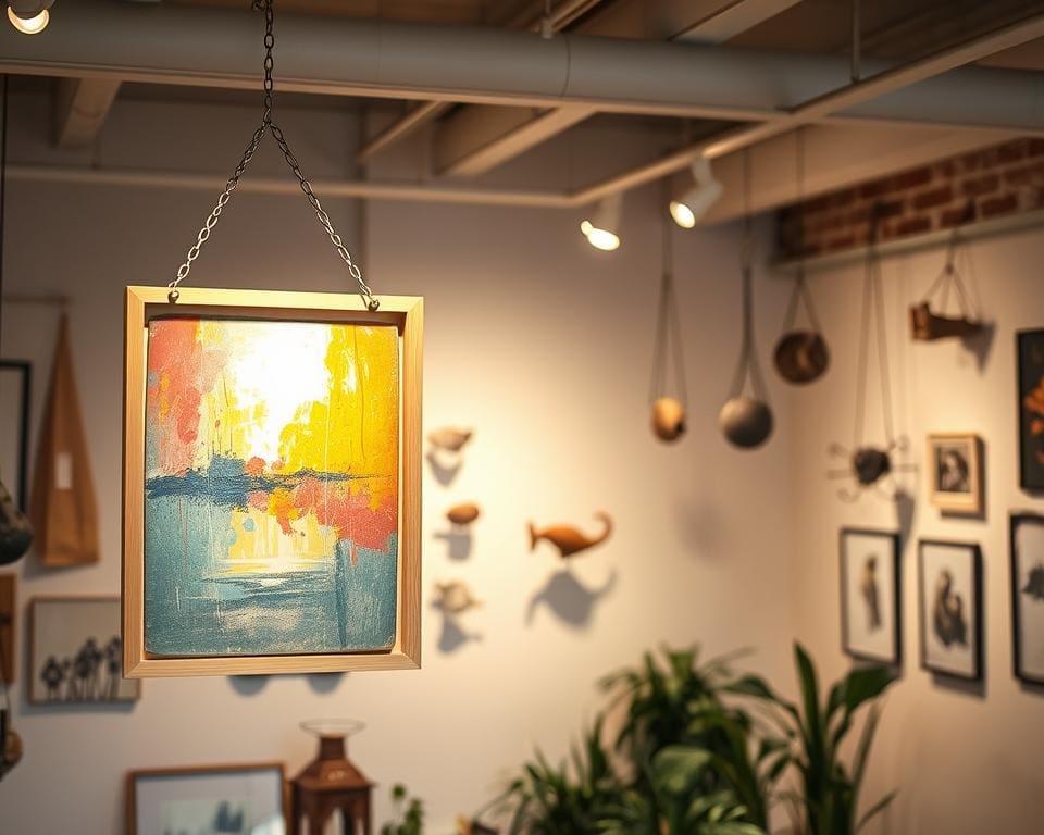 Wat zijn originele manieren om kunst op te hangen?