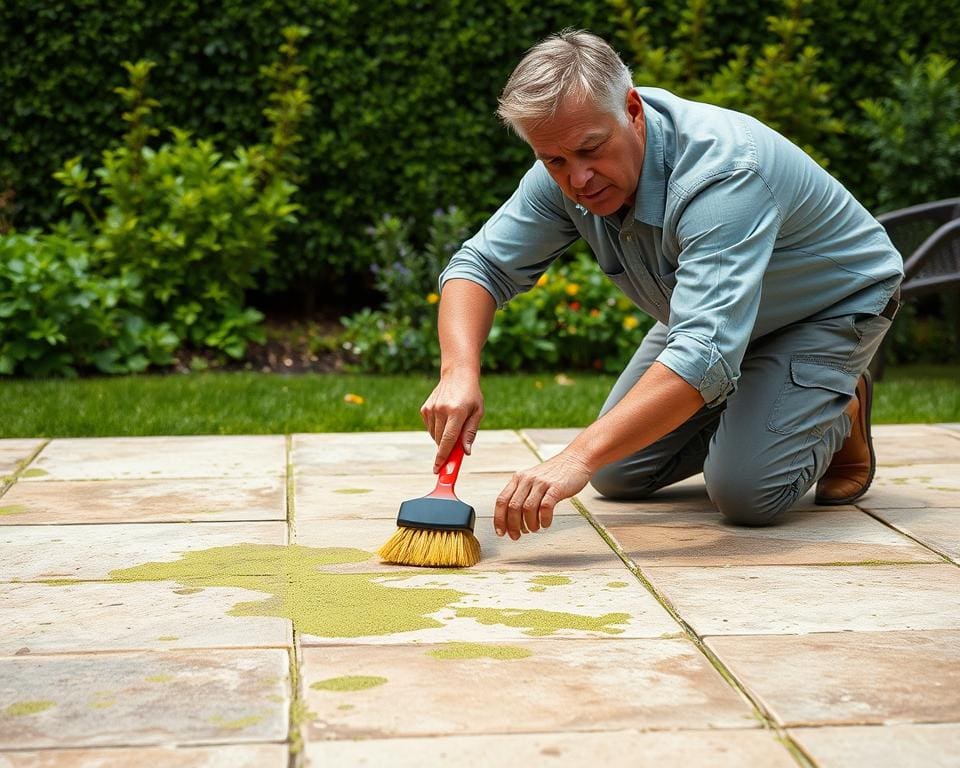 beste manier groene aanslag tegels verwijderen