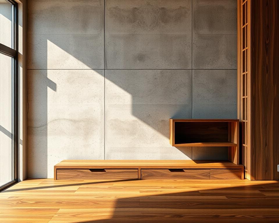 betonlook en hout