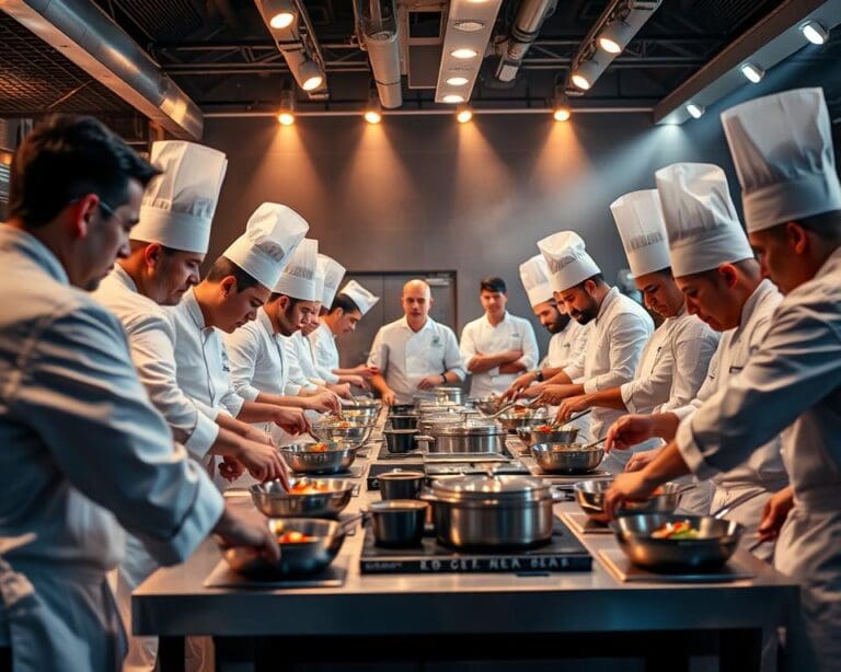 Hoe werkt een chef tijdens een kookwedstrijd?