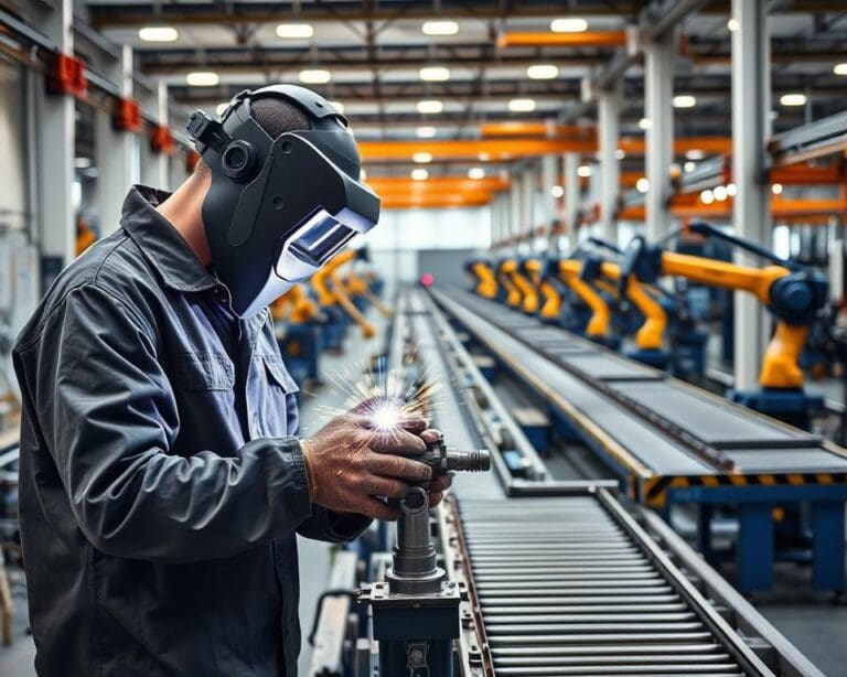 Wat doet een lasser in een productielijn?