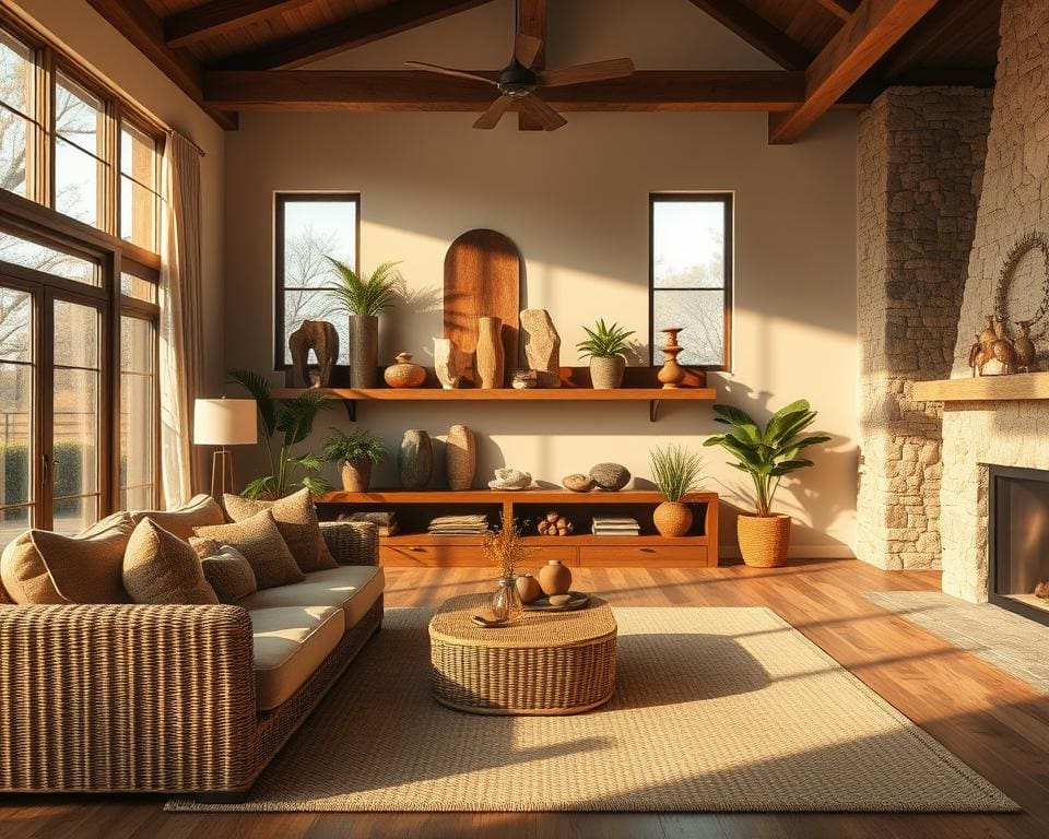 natuurlijke materialen in luxe interieur